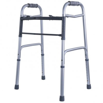 2019 OEM Deluxe 2-button Folding Walker for Elderly People Walking Outside and Home Care